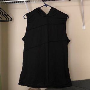 NWOT sleeveless workout shirts with hood.